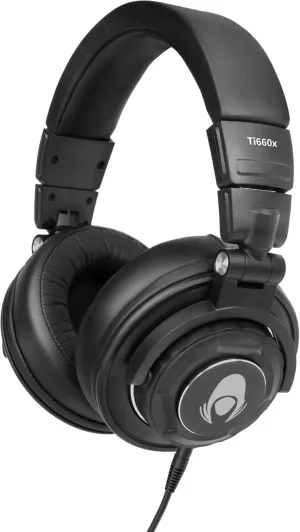 Ti660X Professional Studio Monitoring Wired Headphones, Over-Ear Closed-Back Dynamic Headphone for Tracking, Mixing, DJing, and Mastering, Detachable Cables, Sound Isolation, Black