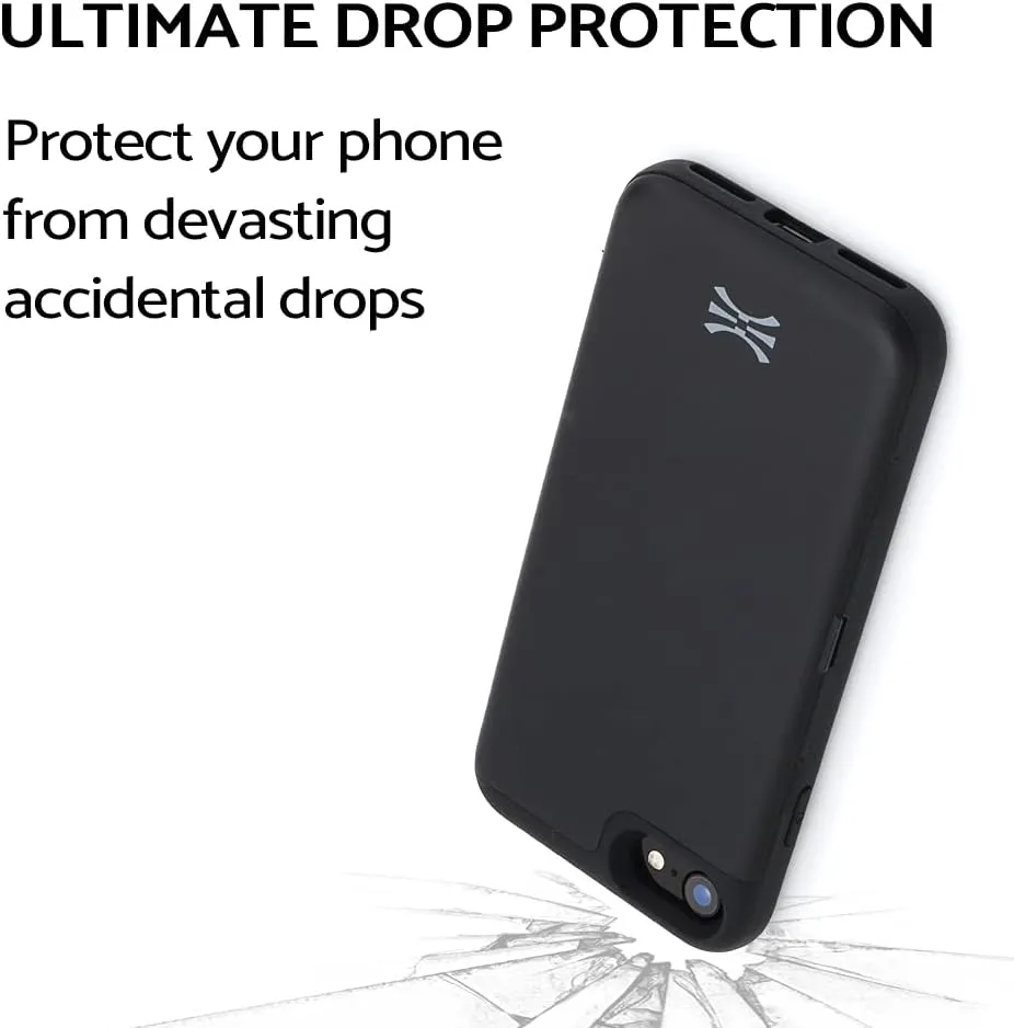 TORU CX PRO for iPhone SE 2022 / SE 2020 / iPhone 8 / iPhone 7 Case Wallet | Protective Shockproof Heavy Duty Cover with Hidden Card Holder & Card Slot | Plastic Mirror Included - Black