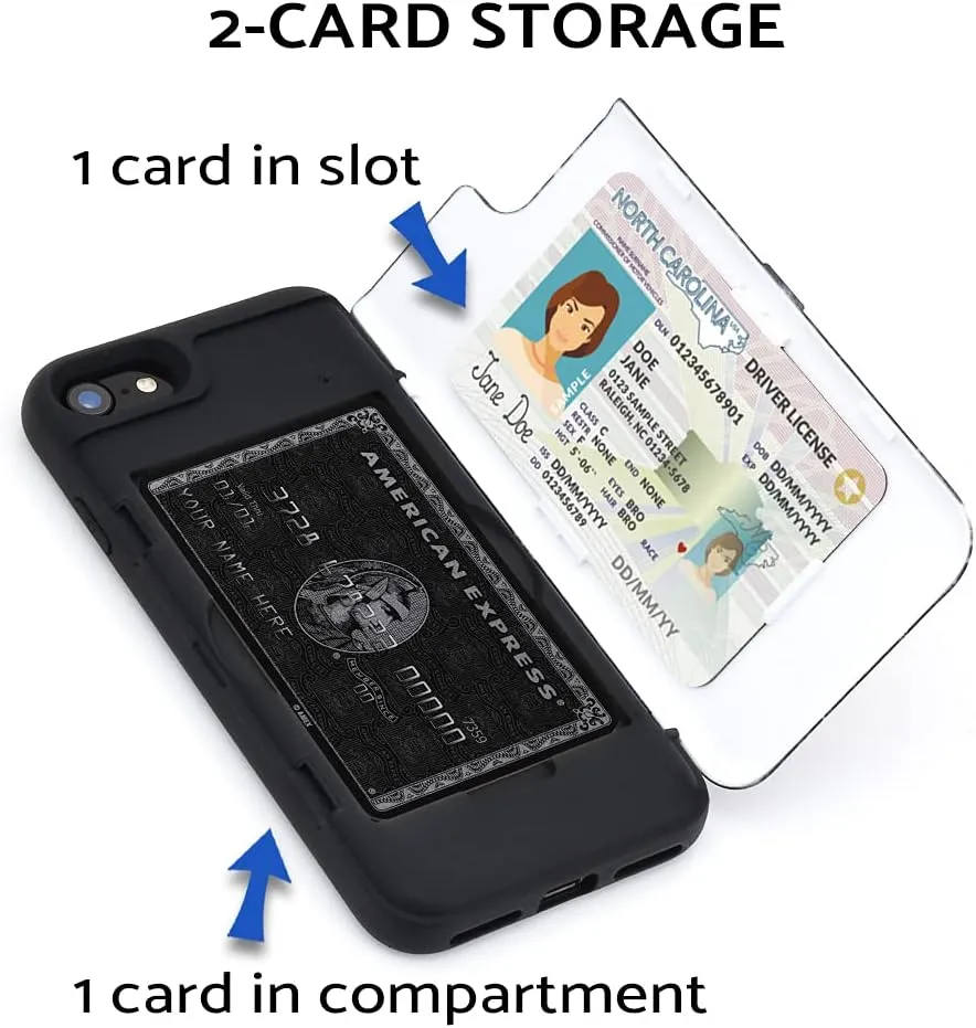TORU CX PRO for iPhone SE 2022 / SE 2020 / iPhone 8 / iPhone 7 Case Wallet | Protective Shockproof Heavy Duty Cover with Hidden Card Holder & Card Slot | Plastic Mirror Included - Marble