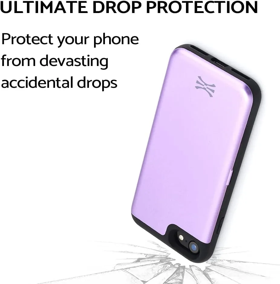 TORU CX PRO for iPhone SE 2022 / SE 2020 / iPhone 8 / iPhone 7 Case Wallet | Protective Shockproof Heavy Duty Cover with Hidden Card Holder & Card Slot | Plastic Mirror Included - Purple