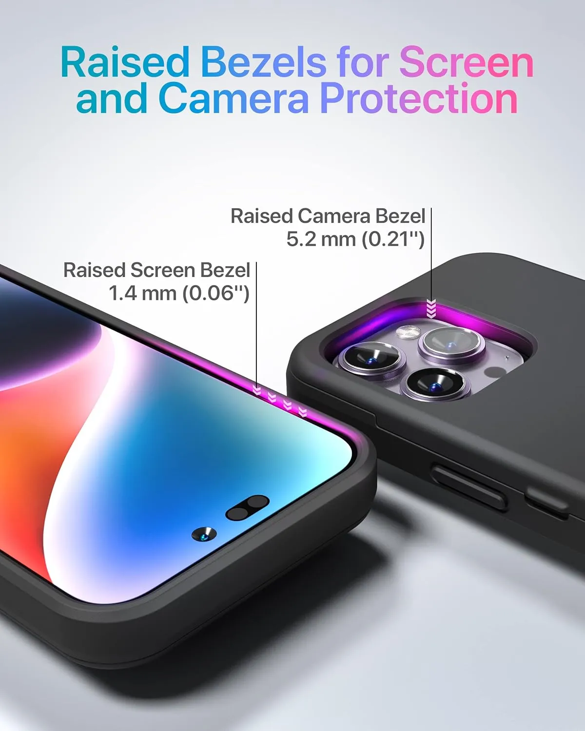 TORU CX Slim for iPhone 14 Pro Max Case Wallet | Protective Shockproof Heavy Duty Cover with Hidden Card Holder & Card Slot | Mirror & Wrist Strap Included - Black