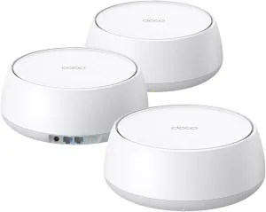 TP-Link Dual-Band BE5000 WiFi 7 Mesh Wi-Fi System (Deco BE25) | 4-Stream 5 Gbps | 240 Mhz Channels | Covers up to 6,600 Sq.Ft | 2X 2.5G Ports Wired Backhaul | VPN,MLO, AI-Roaming, HomeShield (3-Pack)