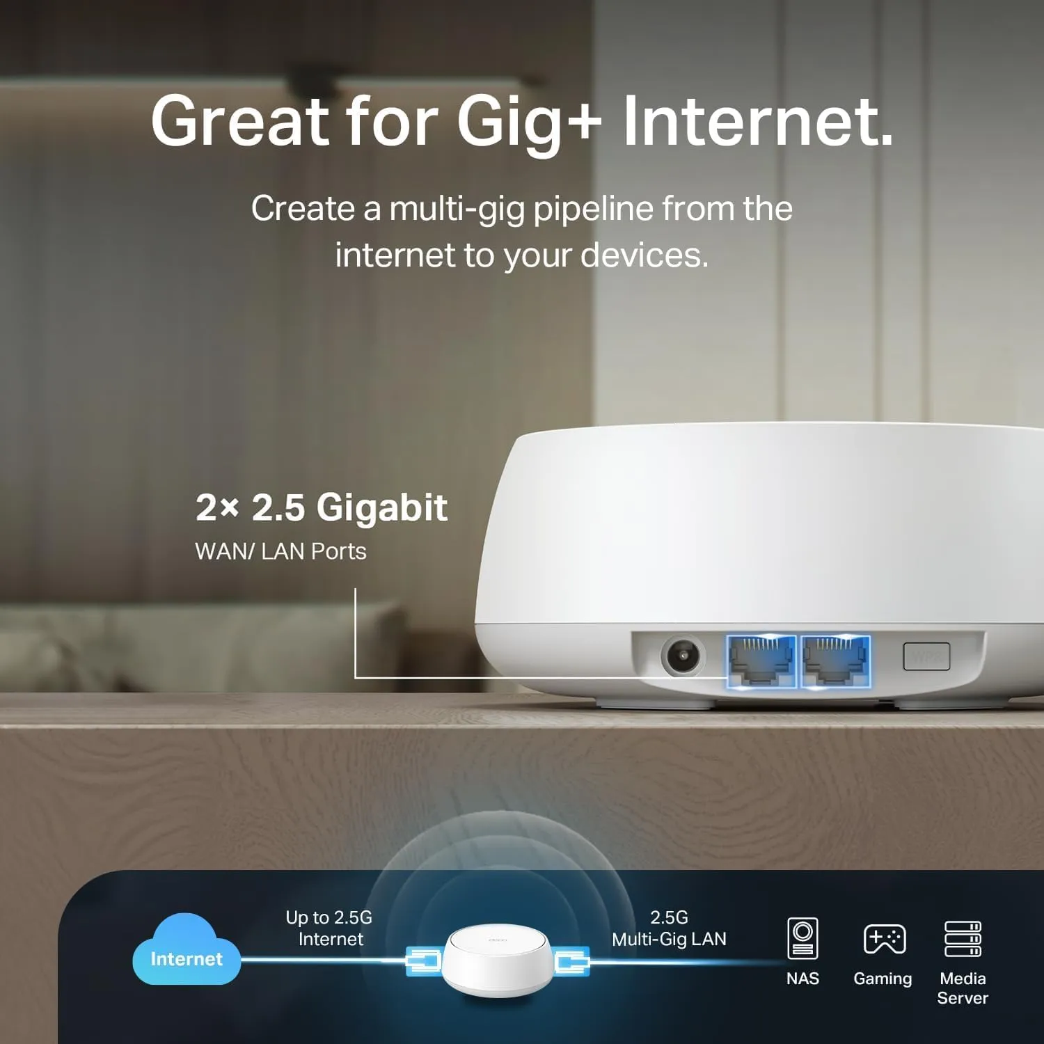 TP-Link Dual-Band BE5000 WiFi 7 Mesh Wi-Fi System (Deco BE25) | 4-Stream 5 Gbps | 240 Mhz Channels | Covers up to 6,600 Sq.Ft | 2X 2.5G Ports Wired Backhaul | VPN,MLO, AI-Roaming, HomeShield (3-Pack)