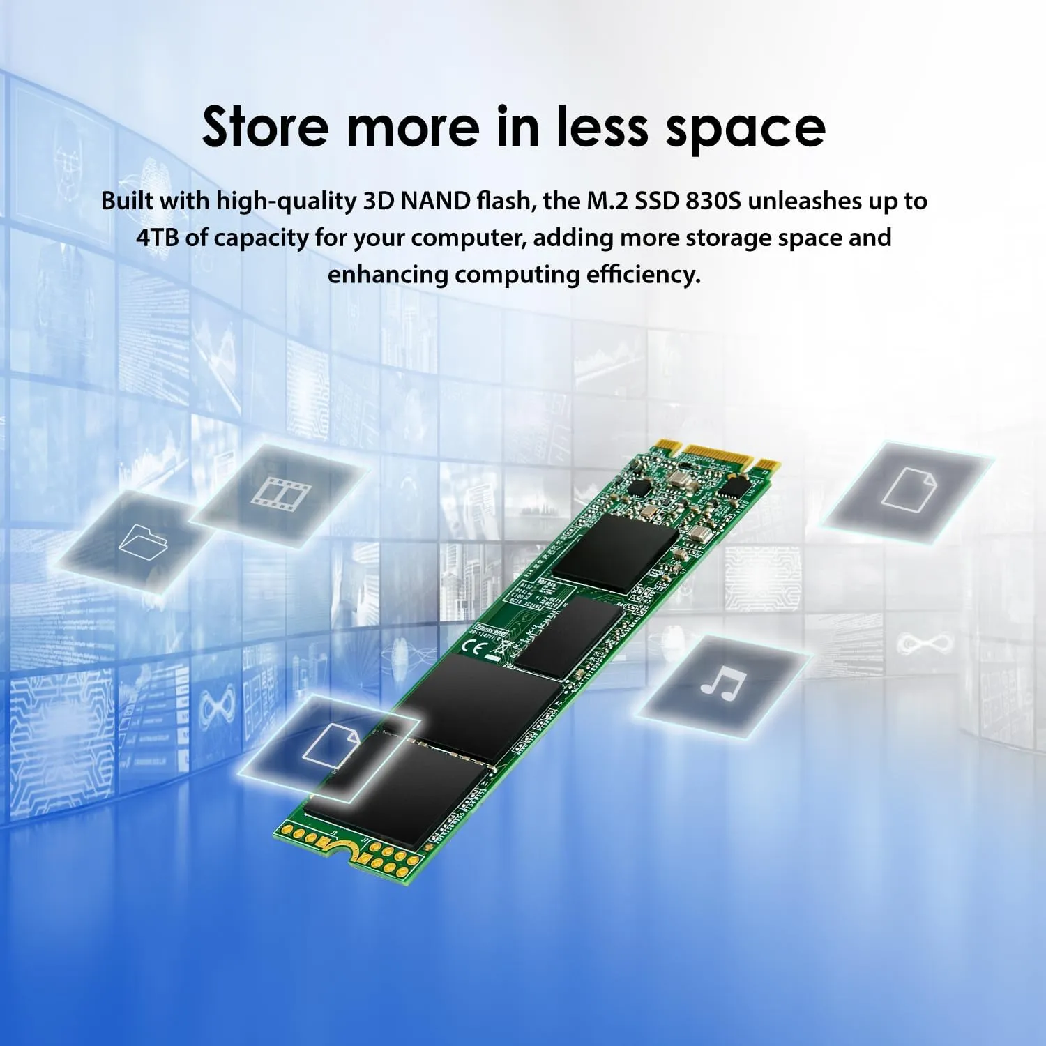 Transcend 256GB MTS830S M.2 2280 SATA III SSD, Internal Solid State Drive, Dram Cache, Compatible with Laptop & PC Desktop, Up to 530/400 MB/s - TS256GMTS830S