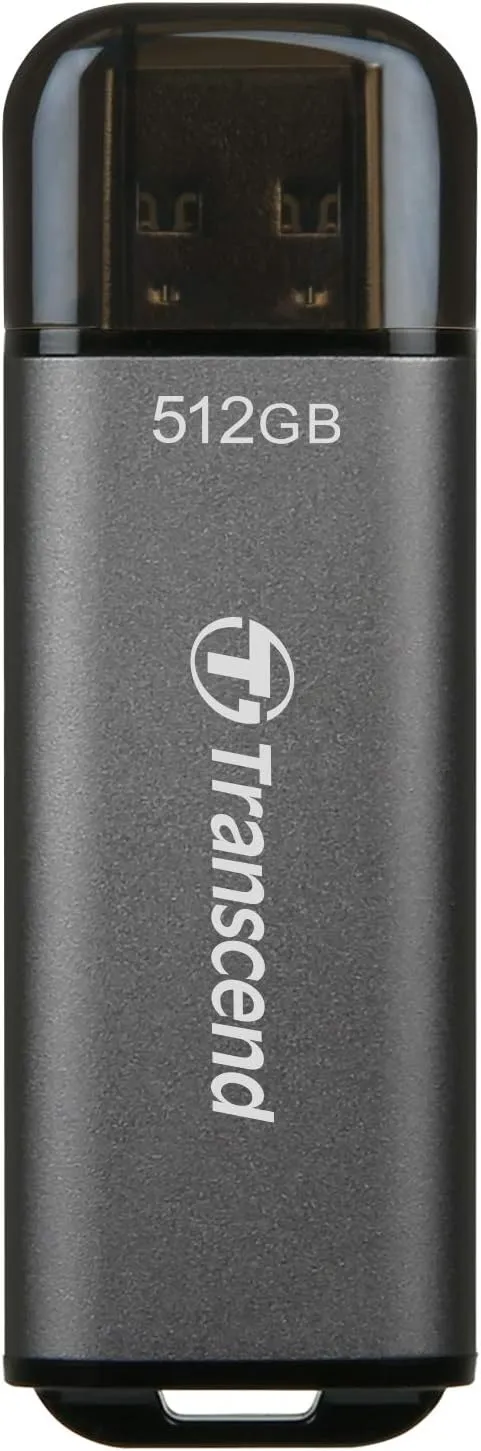 Transcend 512GB JF920 USB Flash Drive, USB3.2 Gen1, Up to 420MB/s, Aluminum Metallic housing, for Car Audio System, Sentry Mode, Smart TV and Gaming Console, Gray - TS512GJF920