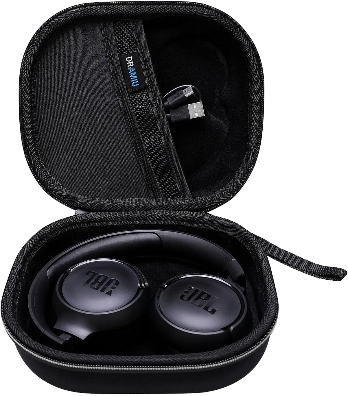 Travel Case for JBL Tune 510BT/ 520BT/ 660NC/ 670NC/ 570BT/ 500BT/ Tune 525BT/ 500/ JBL Live 460NC/ 670NC/ JBL T450BT, Soundcore H30i, Samsung AKG Foldable Small Headphones Black