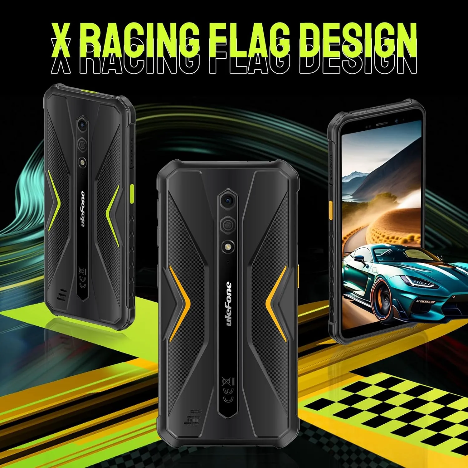 Ulefone Armor X12 Pro Rugged Smartphone, Waterproof Phones Unlocked, Octa-core Android 14, 8GB 64GB, Dual SIM Global 4G LTE, 4860mAh Battery, Face Recognition, Bluetooth, NFC, Compass - Black