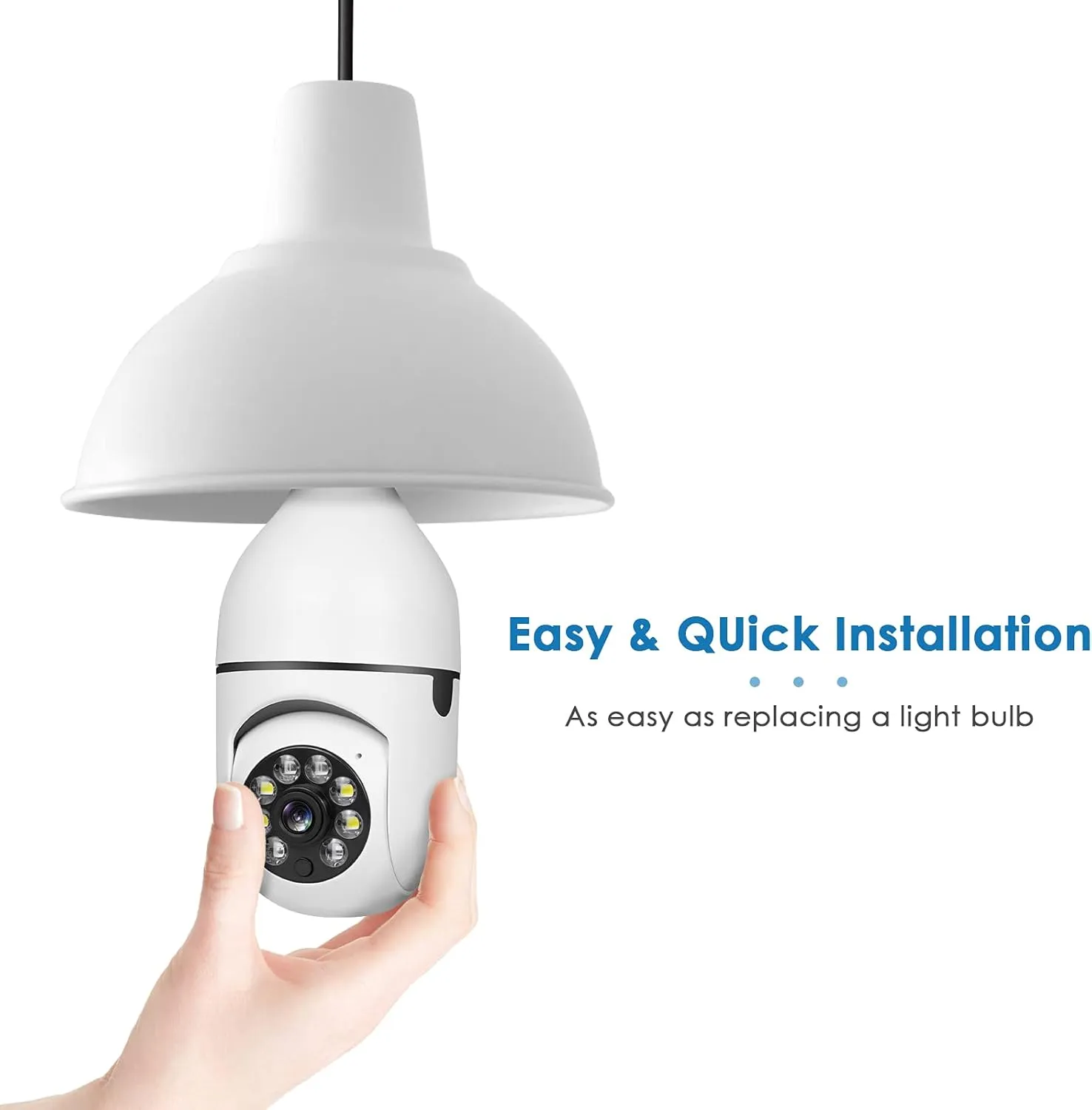 UPULTRA Light Bulb Security Camera Outdoor 2packs HD Wireless 5GHz/2.4GHz WiFi Home IP Cameras E27 360 Degree Panoramic,Motion Detection and Alarm,Two-Way Audio,Night Vision