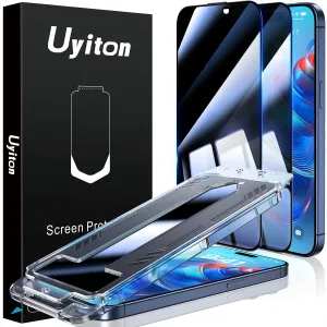 Uyiton for iPhone 15 Pro Max Privacy Screen Protector UnBreak-Glass, 28Anti-Spy [Easy Fit] [Zero Bubble] Shatterproof Full Coverage Scratch Resistance 9H Private Tempered Glass Screen Cover, 2 Pack