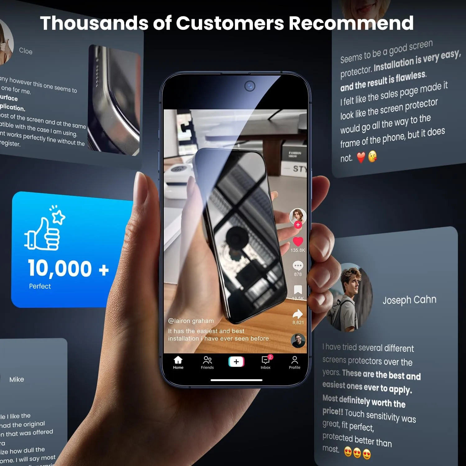 Uyiton for iPhone 15 Pro Max Privacy Screen Protector UnBreak-Glass, 28Anti-Spy [Easy Fit] [Zero Bubble] Shatterproof Full Coverage Scratch Resistance 9H Private Tempered Glass Screen Cover, 2 Pack