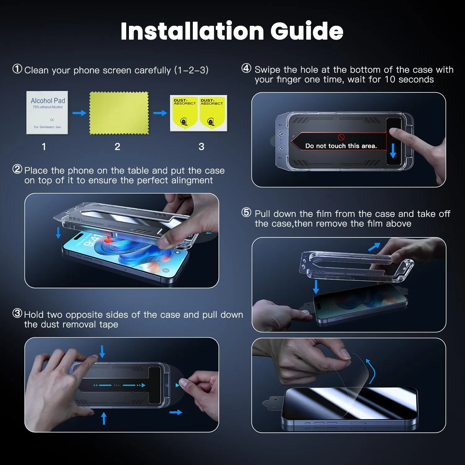 Uyiton for iPhone 15 Pro Max Privacy Screen Protector UnBreak-Glass, 28Anti-Spy [Easy Fit] [Zero Bubble] Shatterproof Full Coverage Scratch Resistance 9H Private Tempered Glass Screen Cover, 2 Pack