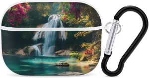 Waterfall in Tropical Rainforest Earbud Case Bluetooth Headphone Case Full Protective Case with Keychain Compatible with Airpods Pro White-Style