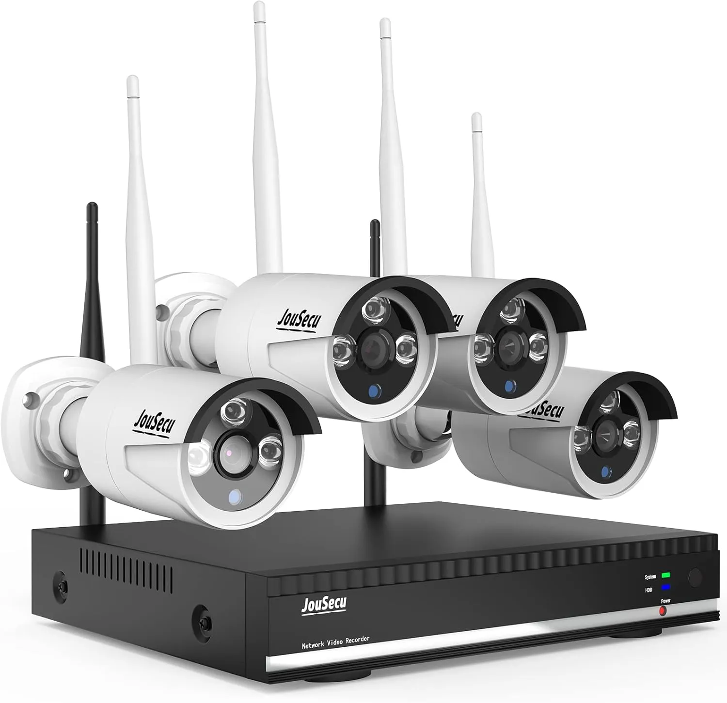 Wireless Security Camera System with 8CH NVR Kit 1-Way Audio, 1080P Home WiFi Camera System for Outdoor Indoor Use, 4Pcs IP Wireless Security Camera Outdoor for Night Vision without Hard Drive