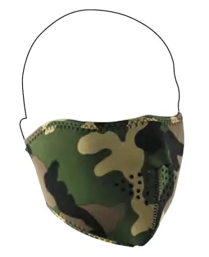 Woodland Camo Neoprene Half Face Mask