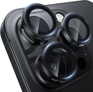 WSKEN for iPhone 16 Pro/iPhone 16 Pro Max/iPhone 15 Pro/iPhone 15 Pro Max Camera Lens Protector - [Original Shooting Model] Shatterproof Ultra HD Tempered Metal Glass Camera Screen Protector Cover