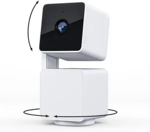 WYZE Cam Pan v3 Indoor/Outdoor IP65 1080P 360 Pan/Tilt/Zoom Wi-Fi Smart Home Security Camera with Motion Tracking for Baby & Pet, Color Night Vision, Works with Alexa & Google Assistant, White