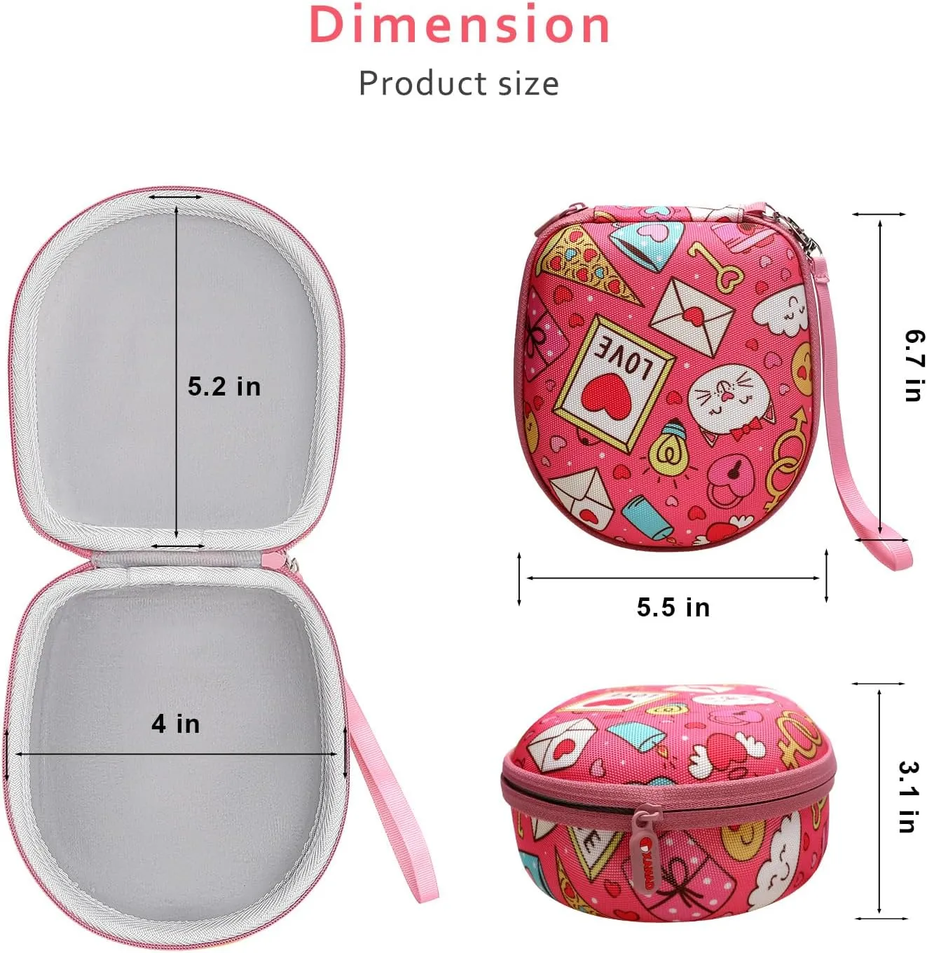 XANAD Carrying Case for Kids Headphone - Elecder i37 / Noot K11 / iClever HS14 Foldable Wired On-Ear Headset (The Headset is not Included)