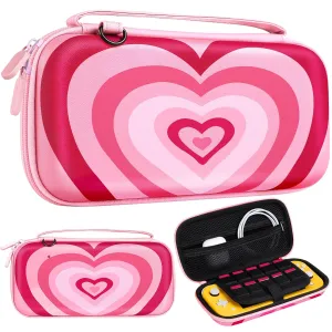 Xinocy Carrying Case for Nintendo Switch Lite 2019 - Travel Carry Cases for Teen Girls Cute Kids Boys Kawaii Design Aesthetic Portable Hard Shell Covers Pouch Storage Bag for Nintendo Accessories
